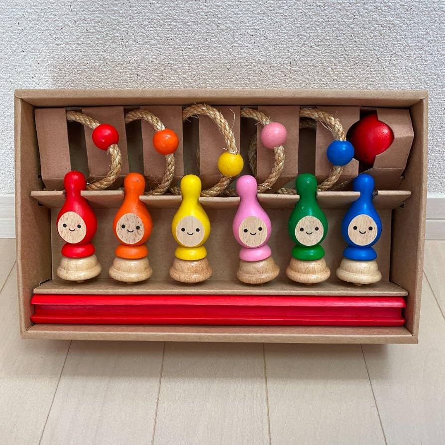 Amazon.co.jp: 木製 わなげ&ボーリングセット 発育玩具 : おもちゃ